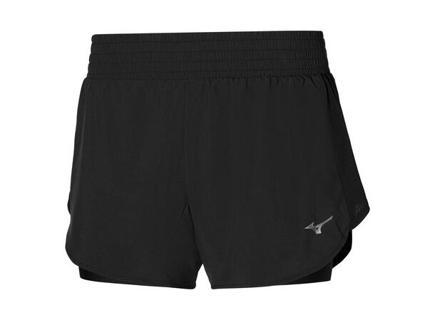 2in1 4.5 Short W Sort XS Løpeshorts med innertights 