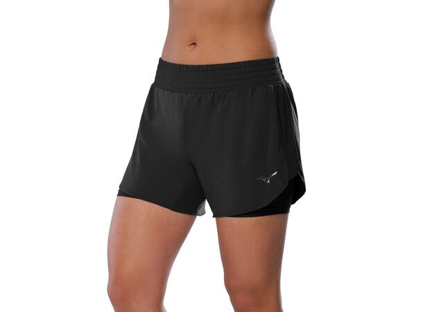 2in1 4.5 Short W Sort XS Løpeshorts med innertights 