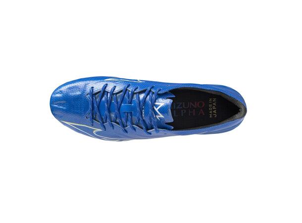 Mizuno Alpha Japan Blå/Hvit 9,5 Toppmodell, naturgress 