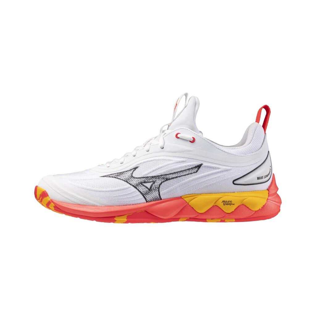Wave Luminous 3 Hvit/Korall 14 Populær innendørssko - Mizuno Norge