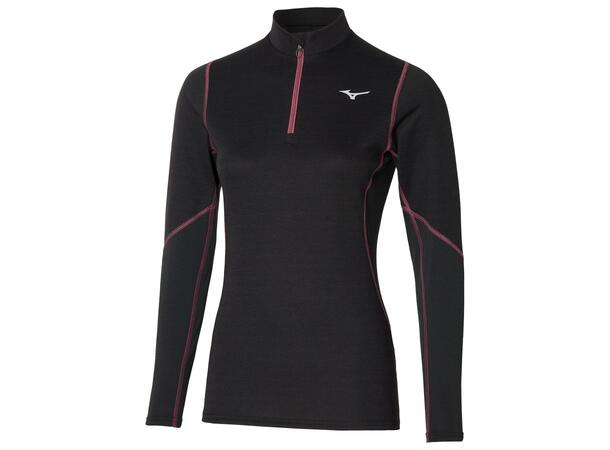 Merino Wool H/Z W XS Sort/Lilla Half Zip med merinoull 