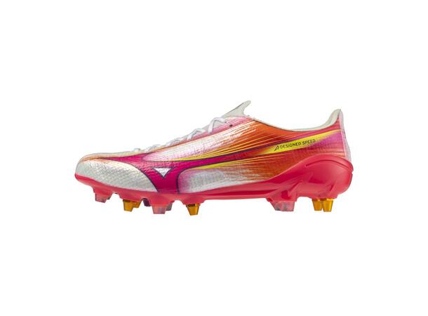 Mizuno Alpha III Elite MIX Hvit/Rosa10,5 Fotballsko, naturgress 