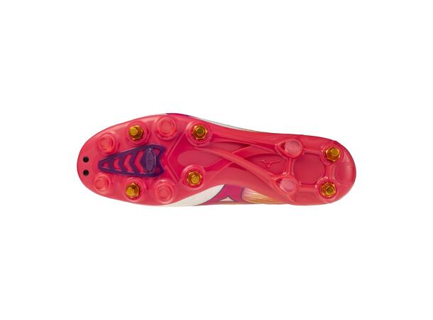 Mizuno Alpha III Elite MIX Hvit/Rosa10,5 Fotballsko, naturgress 