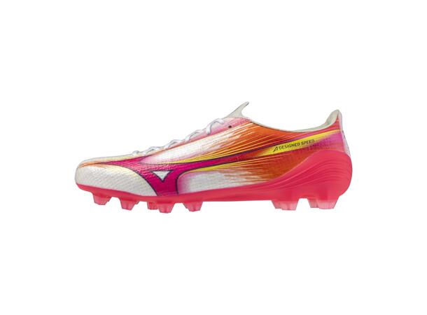 Mizuno Alpha III Pro Hvit/Rosa 8,5 Fotballsko, naturgress 