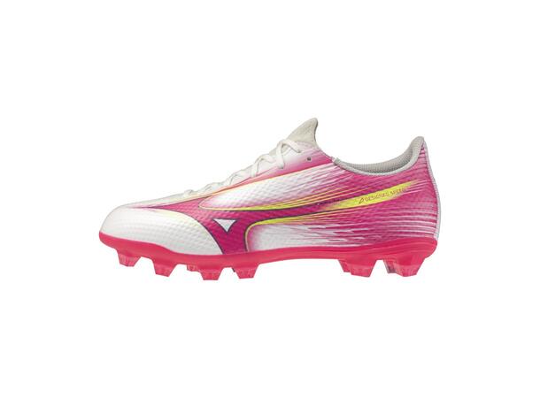 Mizuno Alpha III Select Jr Hvit/Rosa 2,5 Fotballsko, naturgress 