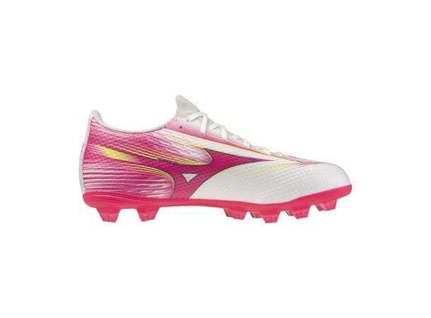 Mizuno Alpha III Select Jr Hvit/Rosa 2,5 Fotballsko, naturgress 