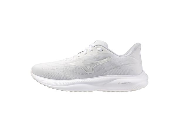 Mizuno Revolt 4 Hvit/Sølv 9,5 Komfortabel løpesko til mosjonisten 