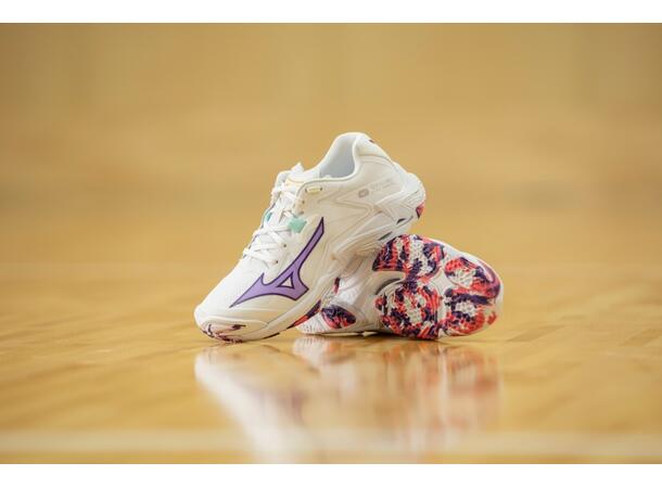 Wave Lightning Z8 W Hvit/Lilla 8,5 Lett og stabil innendørssko 