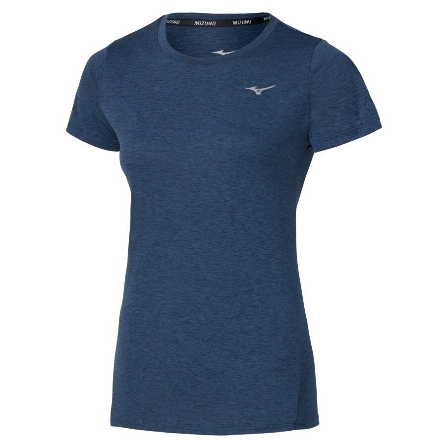 Core Impulse Short Sleeve Tee W blå XS Myk, teknisk t-skjorte til trening