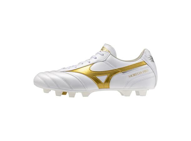 Morelia II Pro Hvit/Gull 9,5 Fotballsko til naturgress 
