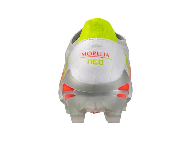 Morelia Neo V ß Pro Hvit/Oransje 9 Fotballsko i skinnkvalitet til naturgres 
