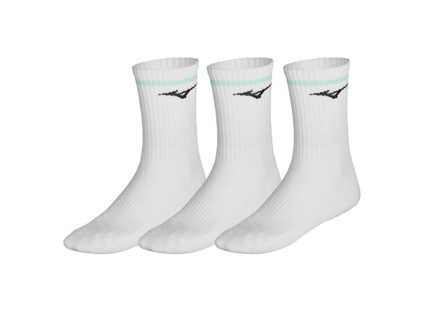 Training 3P Socks With Line Hvit/Grønn M 3-pakning med treningsstrømper 