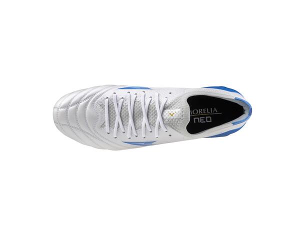 Morelia Neo IV B Elite Hvit/Blå 4 Fotballsko til naturgress 