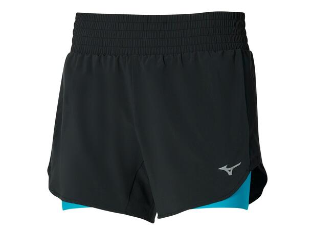 2in1 4.5 Short W Sort/Blå S Løpeshorts til dame 