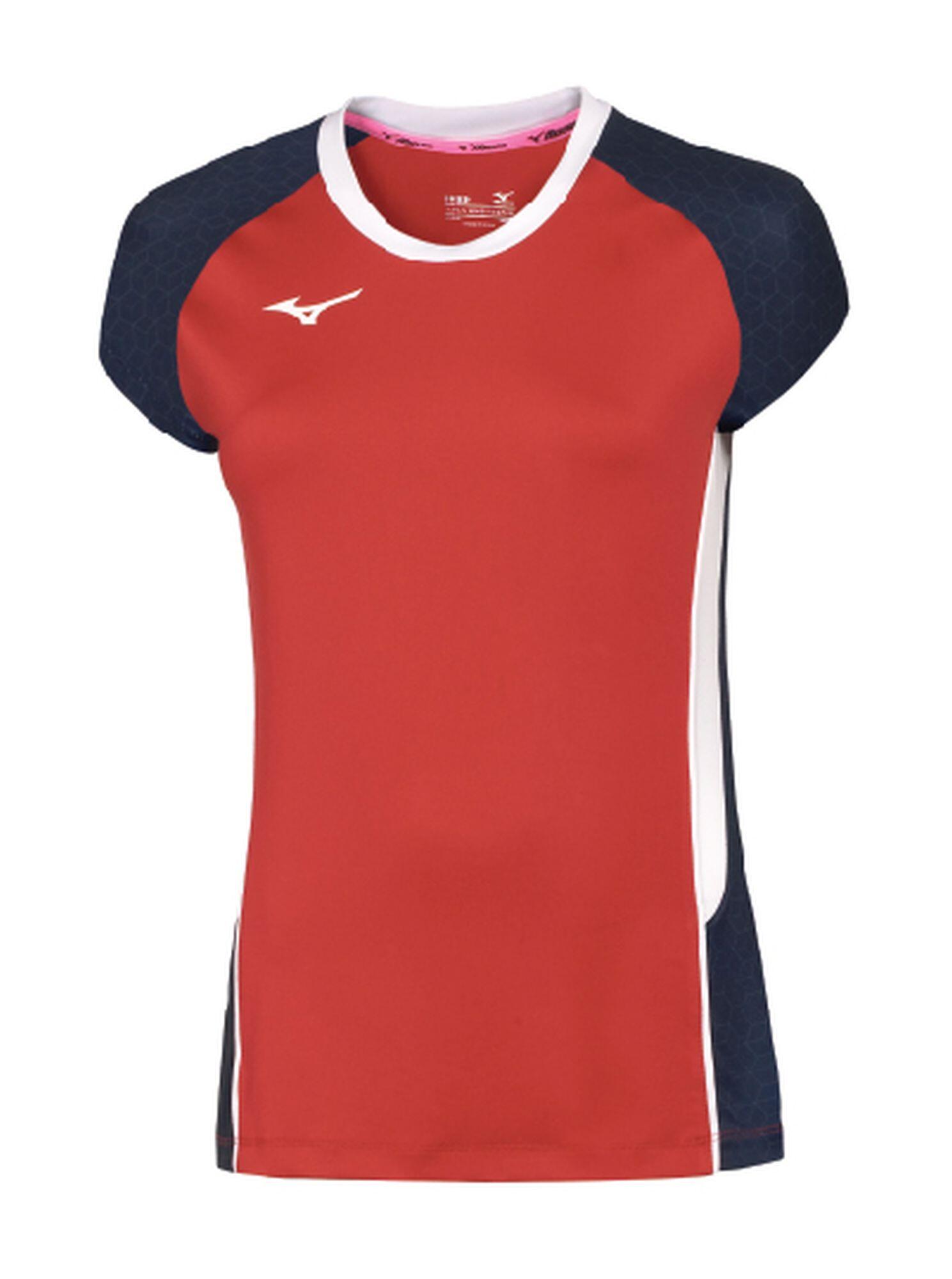 Premium High-Kyu Tee W Rød/Hvit XS Volleyballdrakt, dame